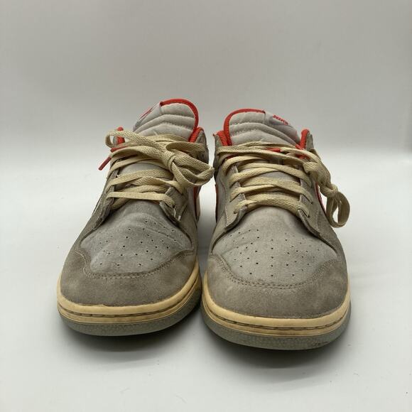 Mens Size 11.5 Nike Dunk Low Sail Light Smoke Grey Picante Red Skate Sneakers - Picture 2 of 10